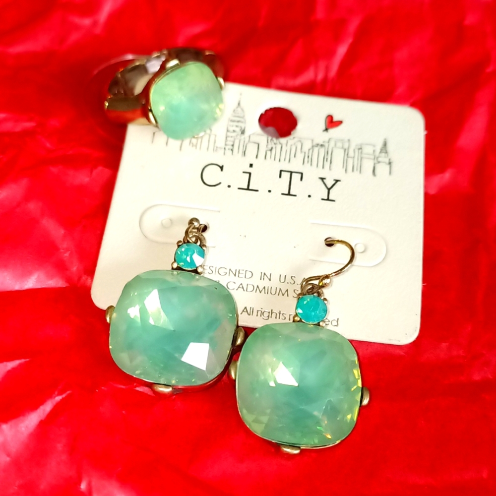 Brand New with tag C.i.T.y earrings and ring set